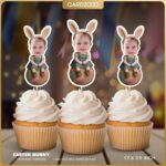 Custom Face Easter Bunny Ears Cupcake Toppers