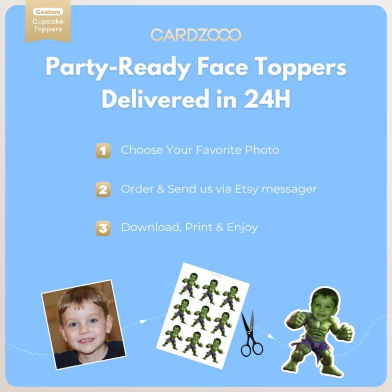 The Incredible Hulk Custom Face Cupcake Toppers - Image 3