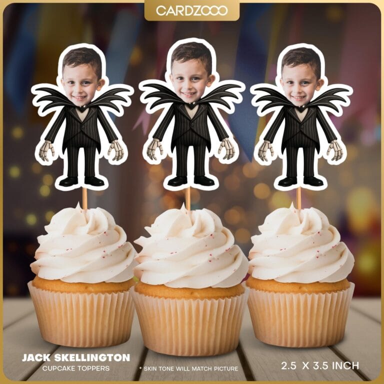 The Nightmare Before Christmas Jack Skellington Custom Face Cupcake Toppers