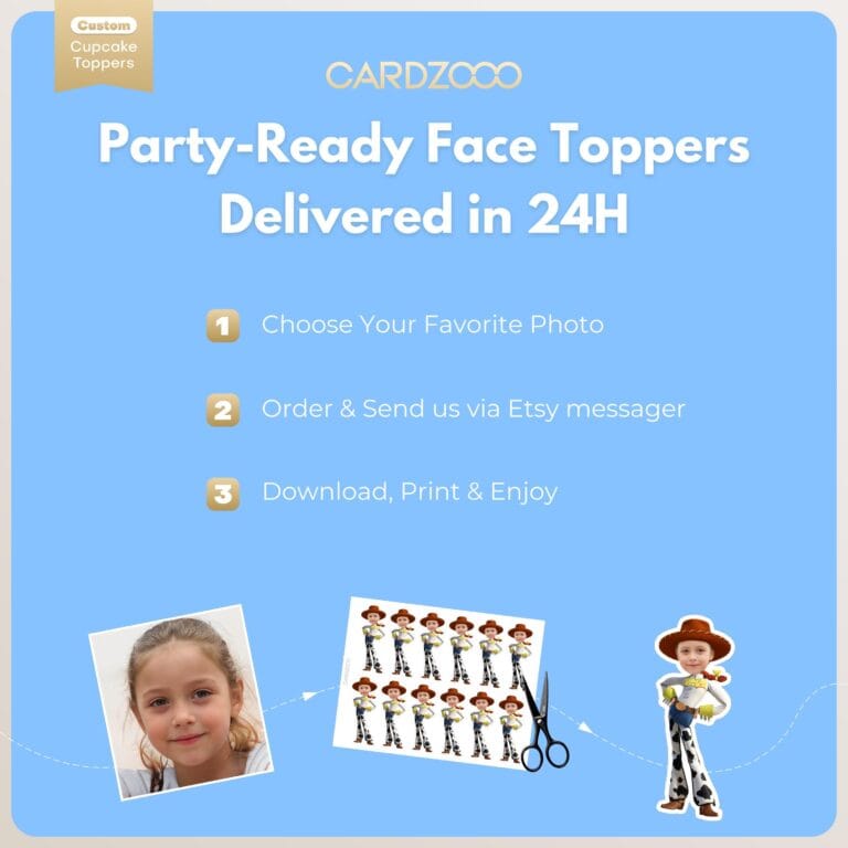 Jessie Custom Face Cupcake Toppers - Image 3