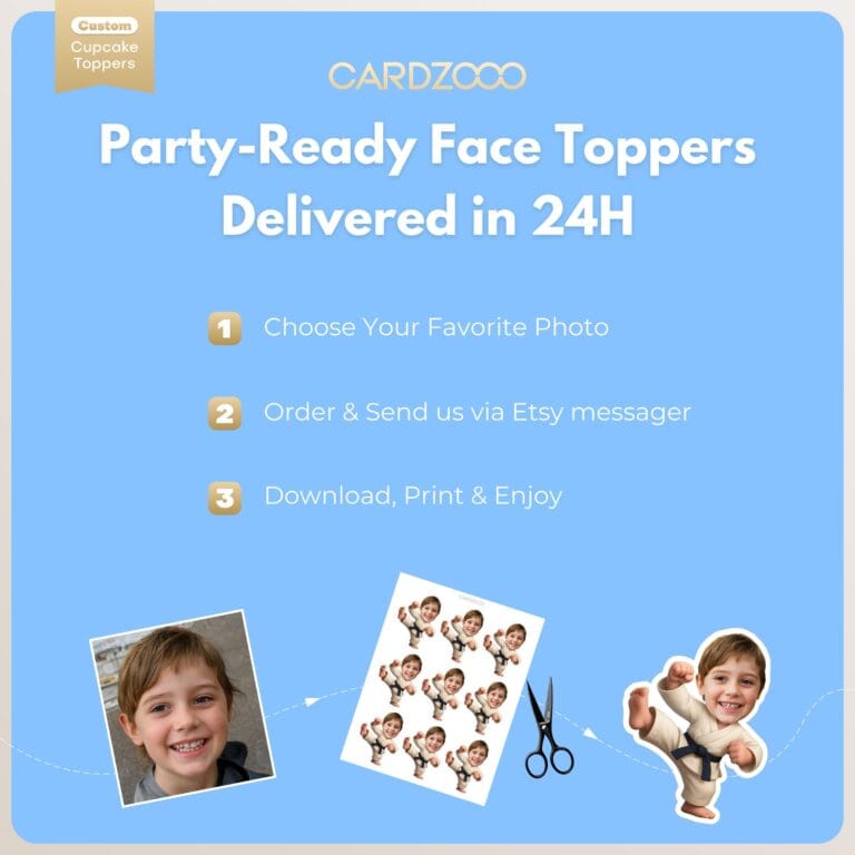 Karate Custom Face Cupcake Toppers - Image 3