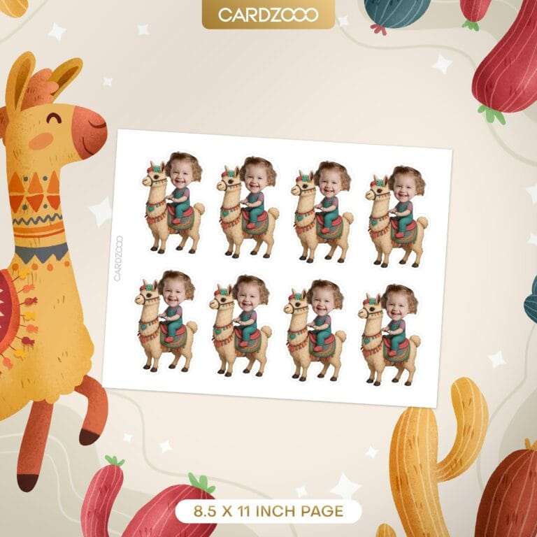 Llama Custom Face Cupcake Toppers - Image 2