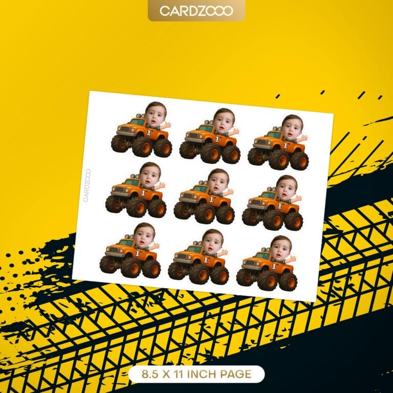 Monster Truck Custom Face Cupcake Toppers - Image 2