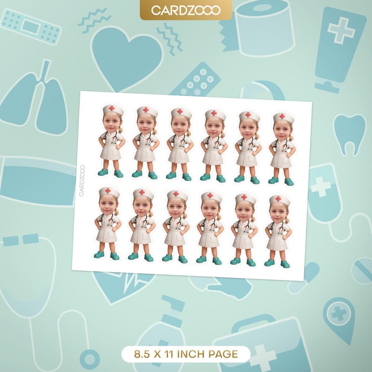 Nurse Custom Face Cupcake Toppers - Image 2