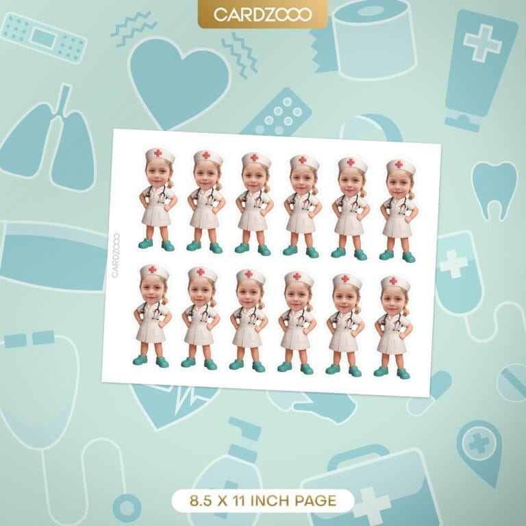 Nurse Custom Face Cupcake Toppers - Image 2