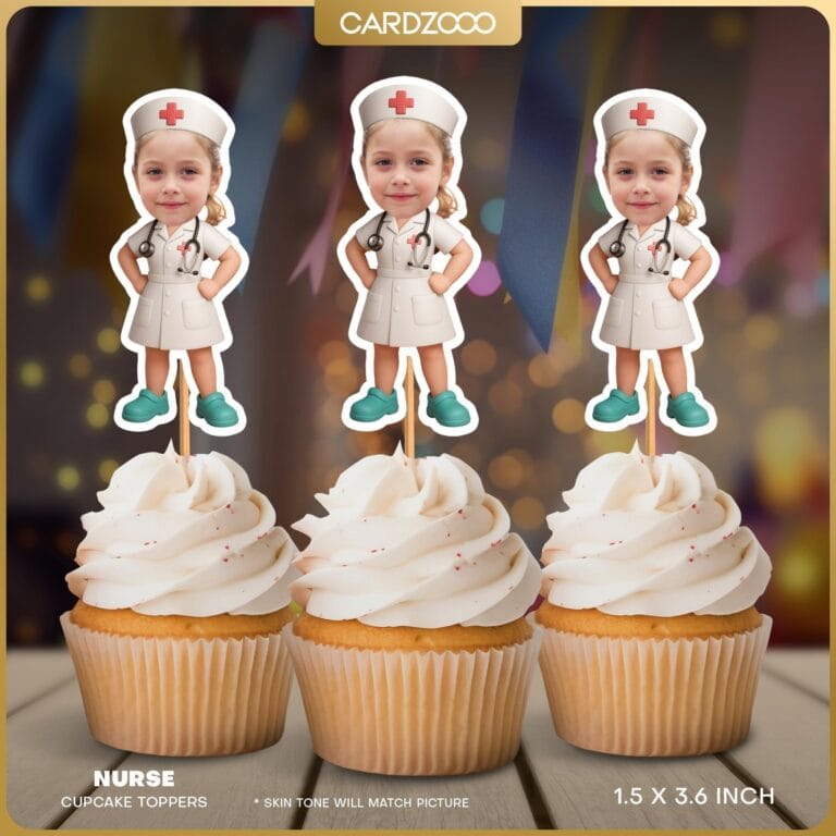 Nurse Custom Face Cupcake Toppers
