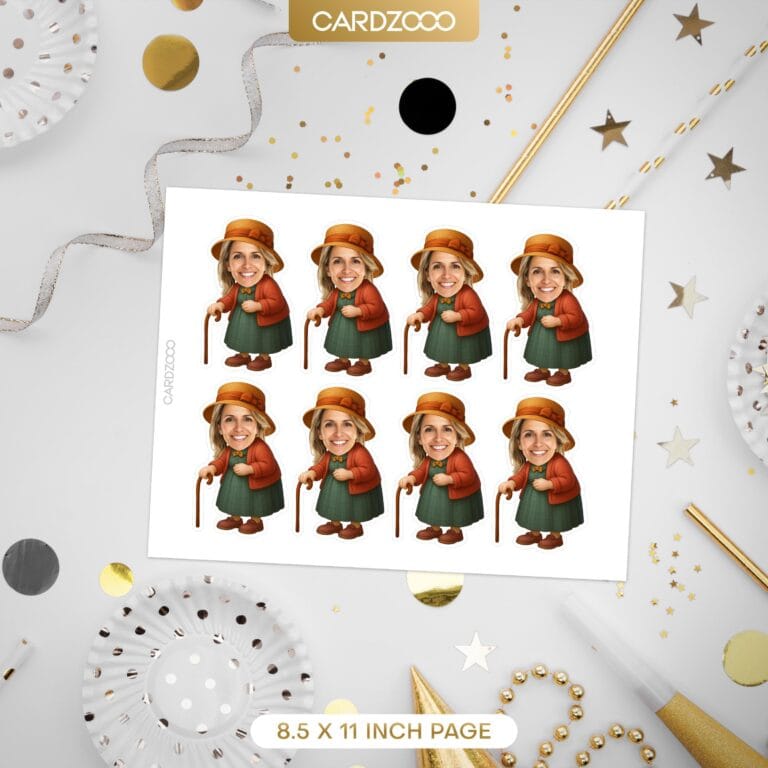 Old Lady Personalized Face Cupcake Toppers - Image 2