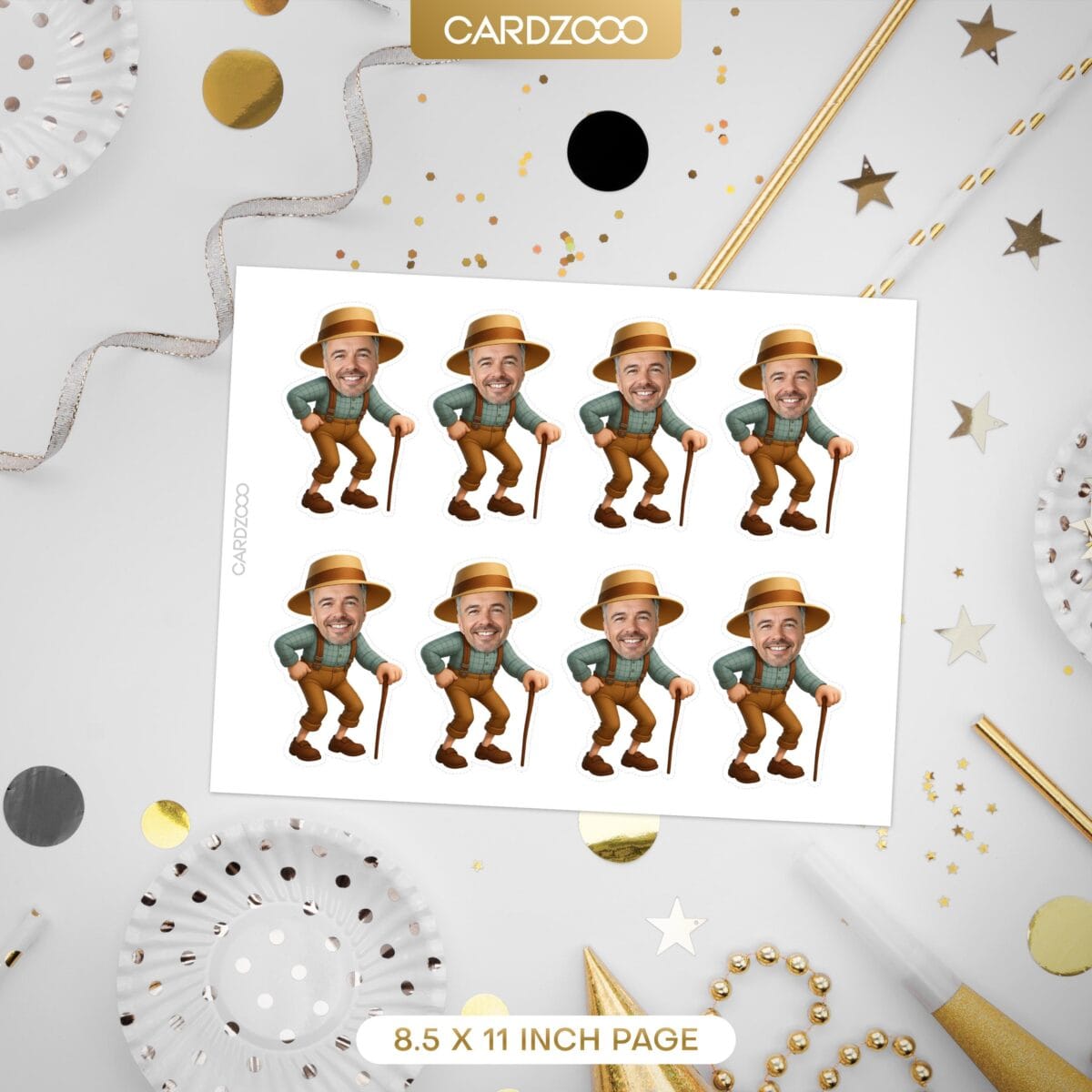 Old Man Custom Face Cupcake Toppers - Image 2