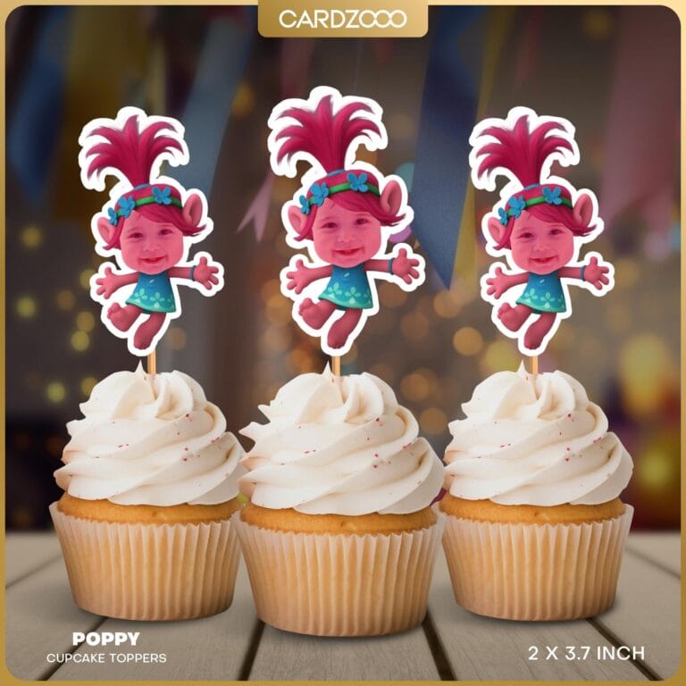 Poppy Custom Face Cupcake Toppers
