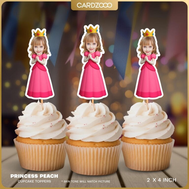 Princess Peach Custom Face Cupcake Toppers