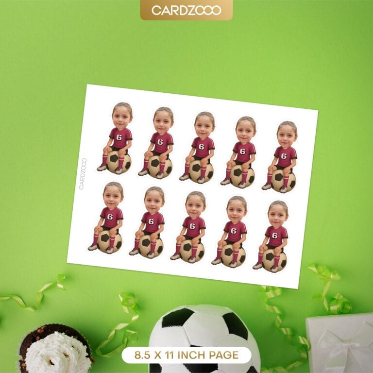 Custom Face Soccer Cupcake Toppers - Image 2