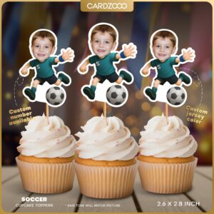 Soccer Custom Face Cupcake Toppers