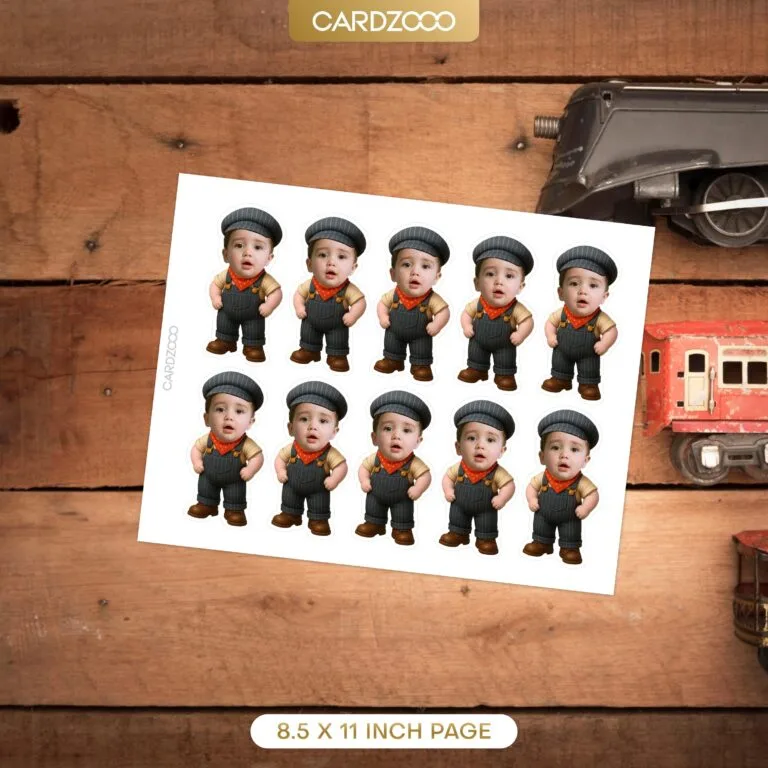 Train Conductor Custom Face Cupcake Toppers - Image 2