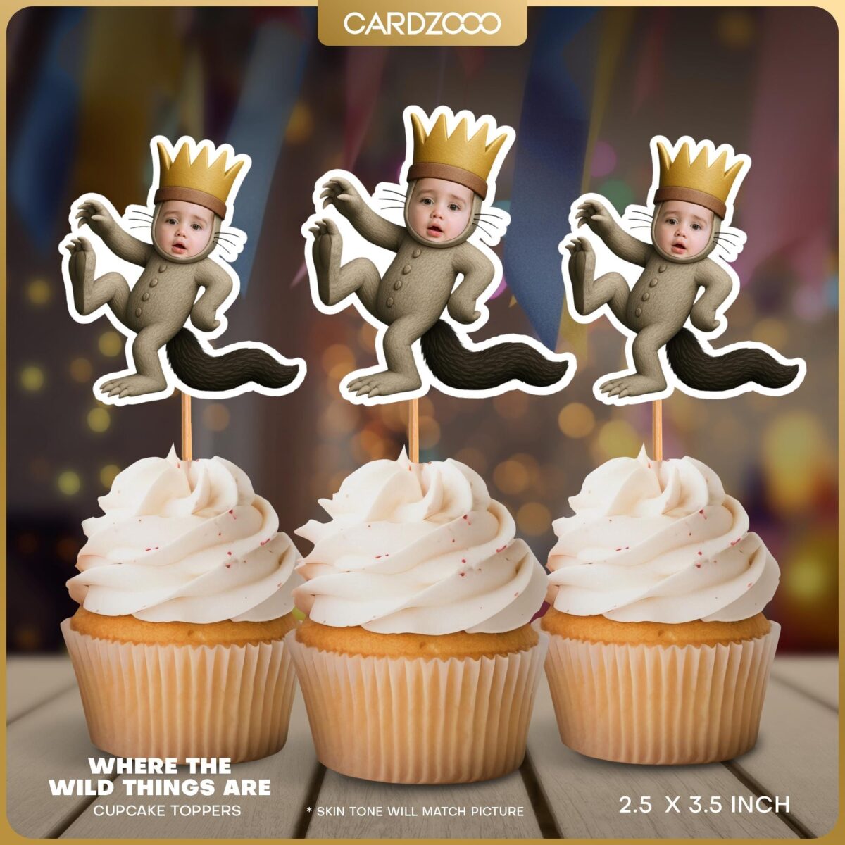 Where The Wild Things Are Custom Face Cupcake Toppers
