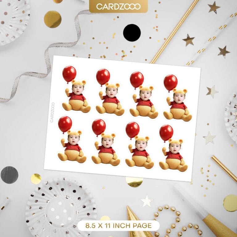 Winnie The Pooh Custom Face Cupcake Toppers - Image 2