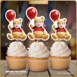 Winnie The Pooh Custom Face Cupcake Toppers