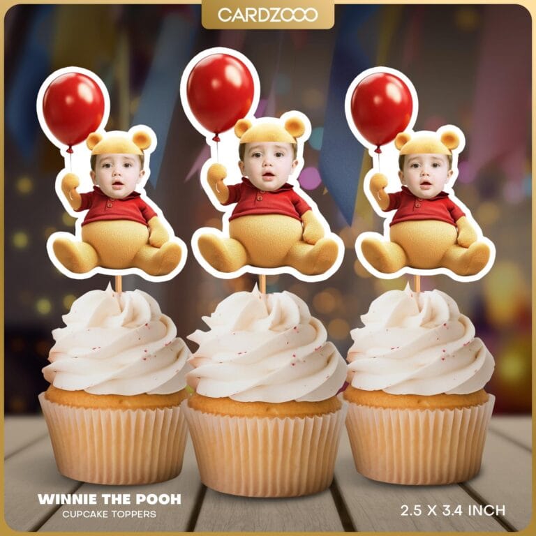 Winnie The Pooh Custom Face Cupcake Toppers