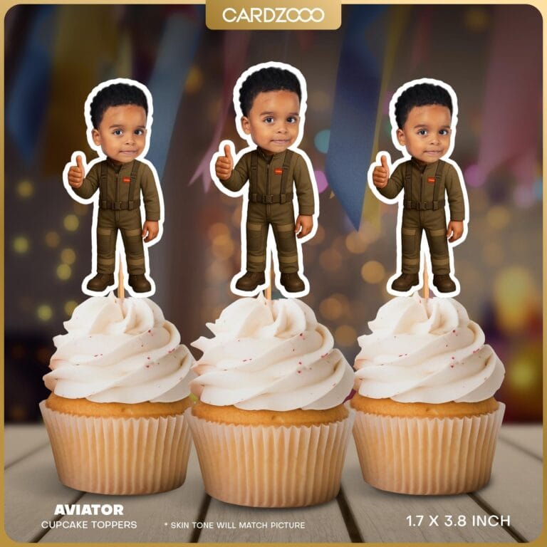 Aviator Custom Face Cupcake Toppers
