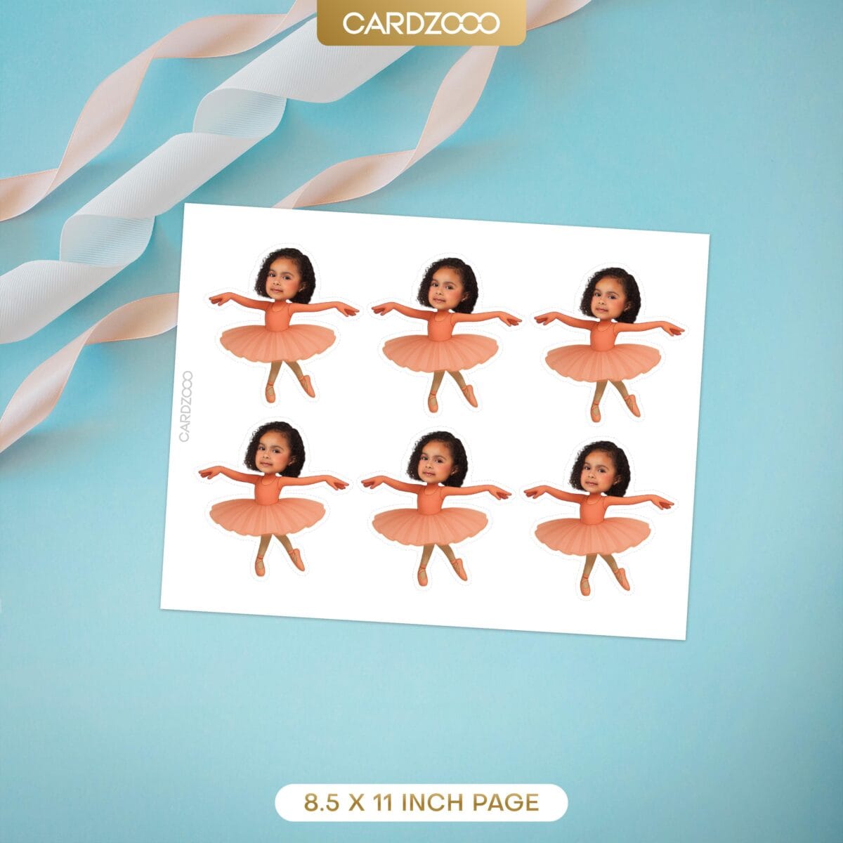 Custom Face Ballerina Cupcake Toppers - Image 2