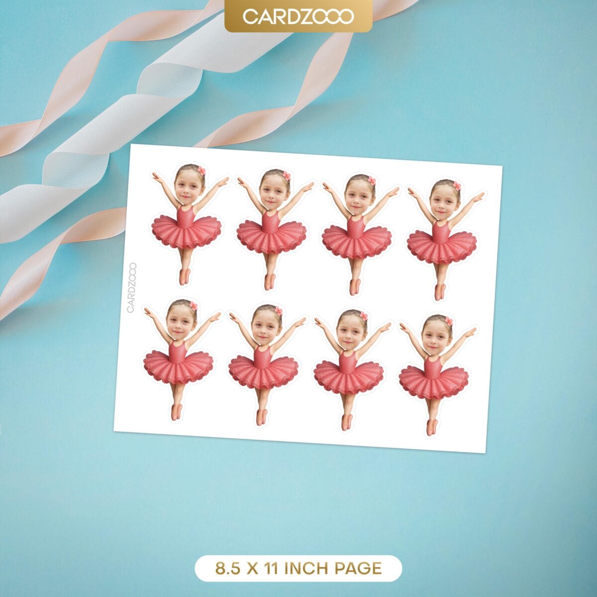 Ballerina Custom Face Cupcake Toppers - Image 2
