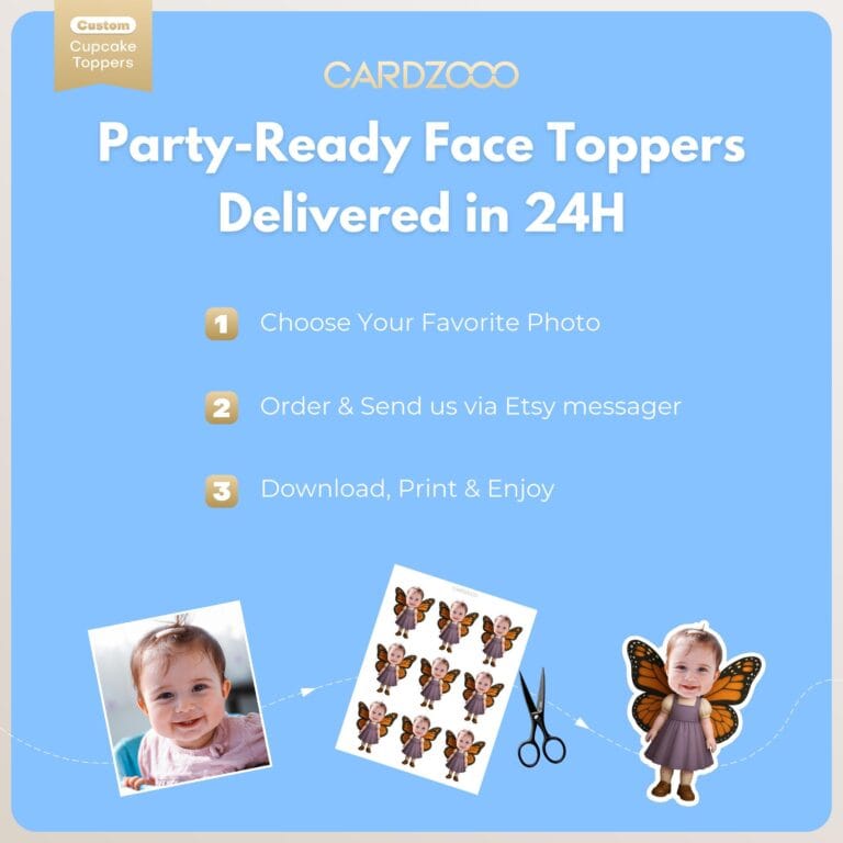 Butterfly Custom Face Cupcake Toppers - Image 3