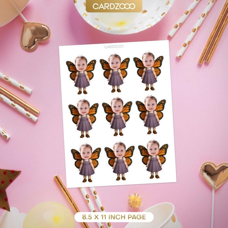 Butterfly Custom Face Cupcake Toppers - Image 2