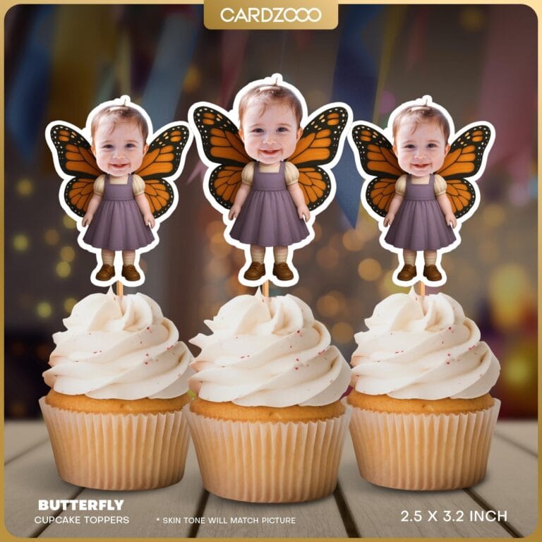 Butterfly Custom Face Cupcake Toppers