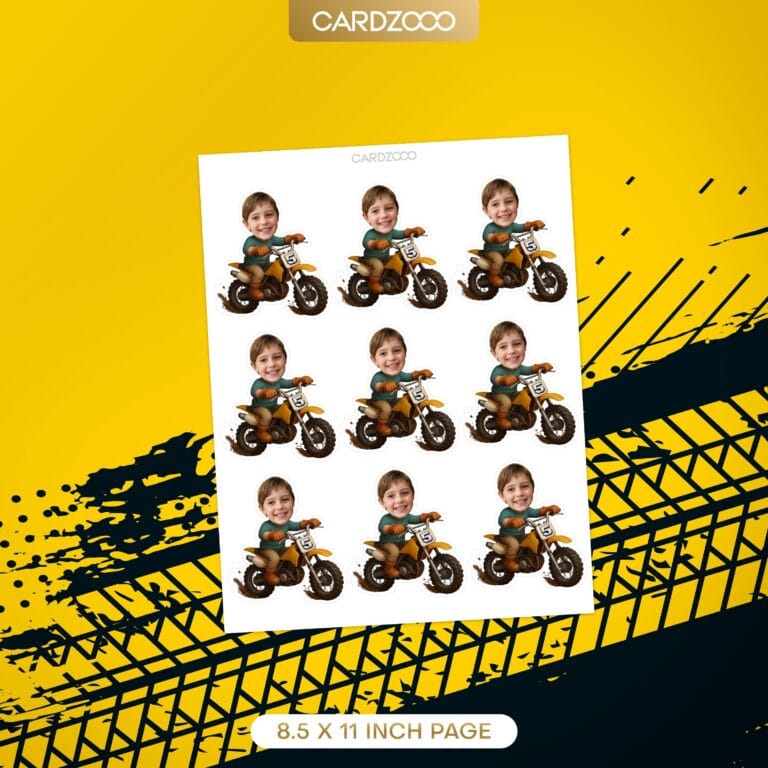 Dirt Bike Custom Face Cupcake Toppers - Image 2