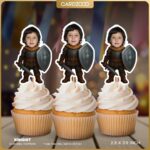 Knight Cupcake Custom Face Toppers