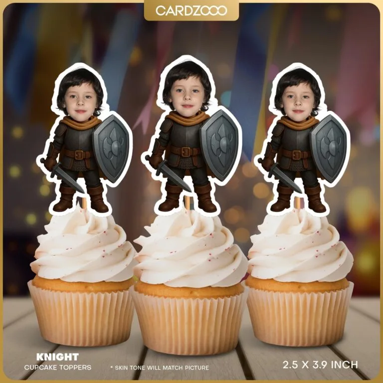 Knight Cupcake Custom Face Toppers