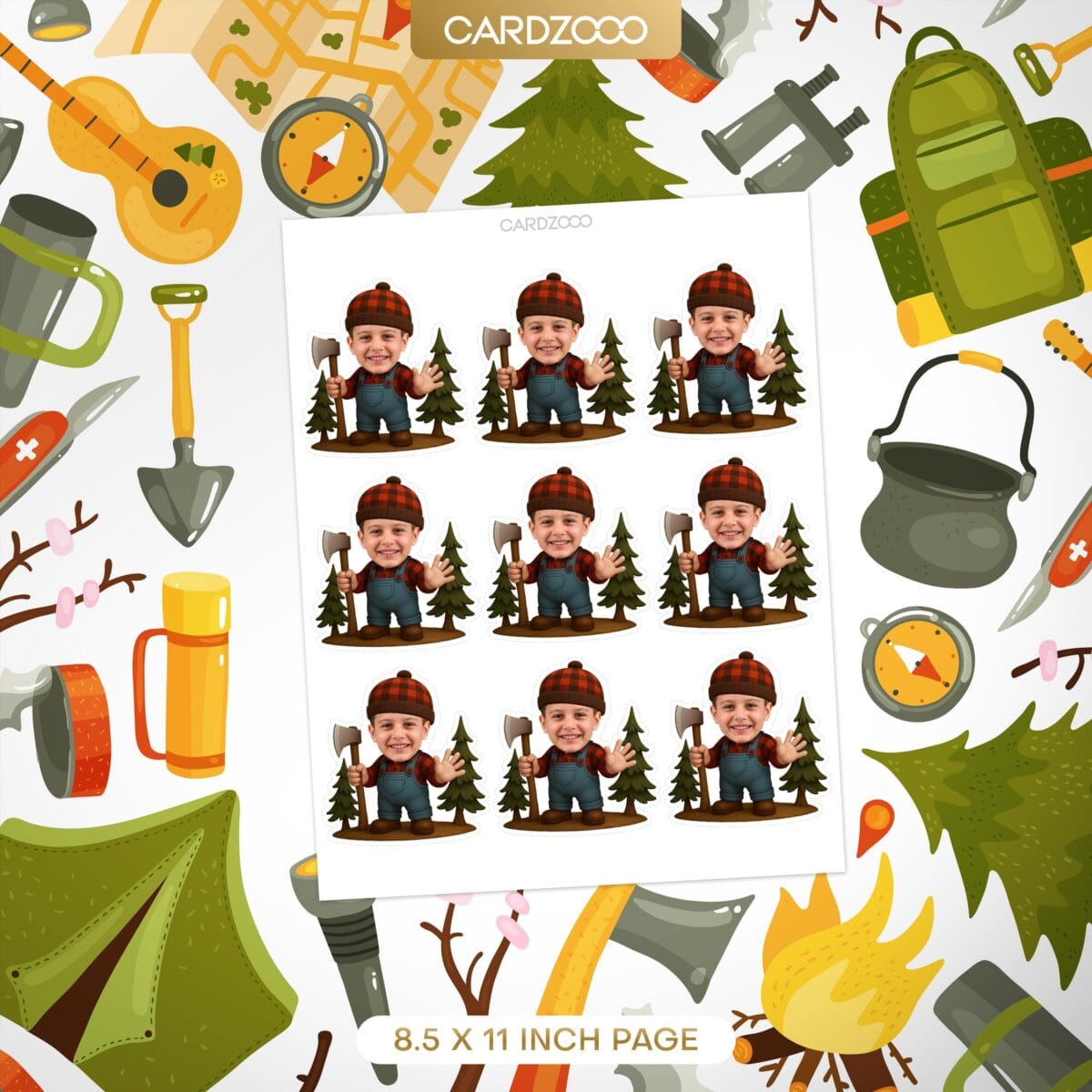 Lumberjack Custom Face Cupcake Toppers - Image 2