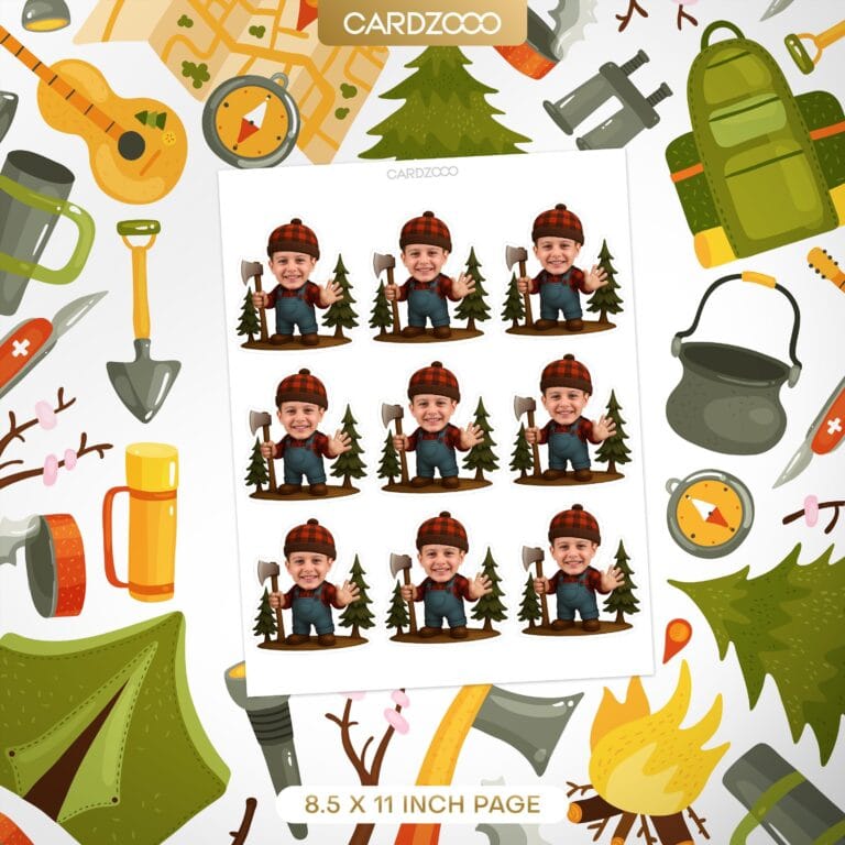 Lumberjack Custom Face Cupcake Toppers - Image 2