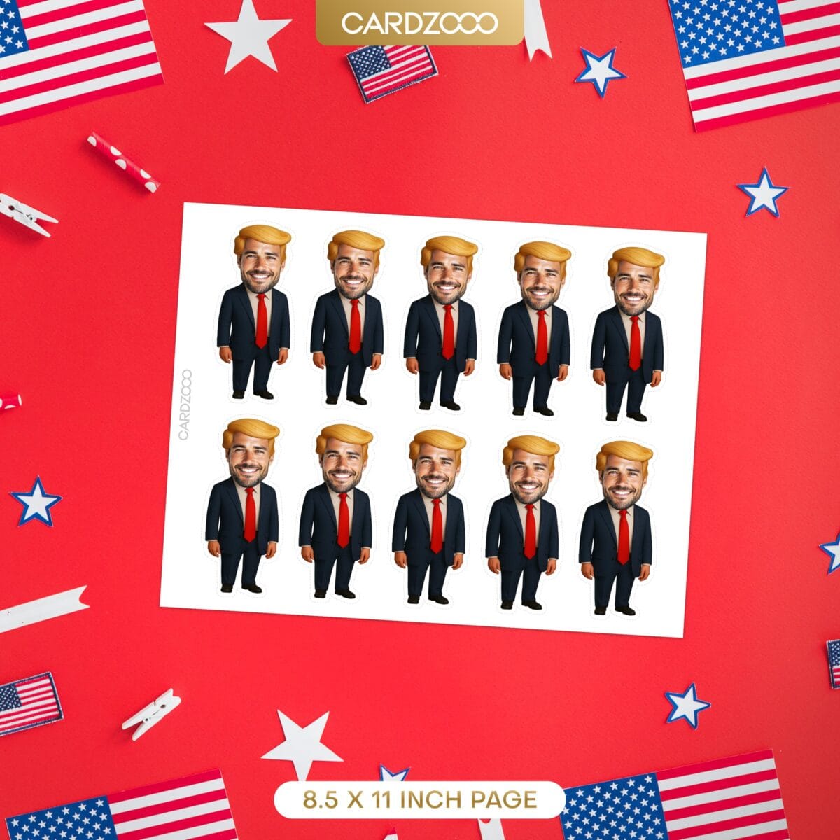 President Personalized Face Cupcake Toppers - Image 2