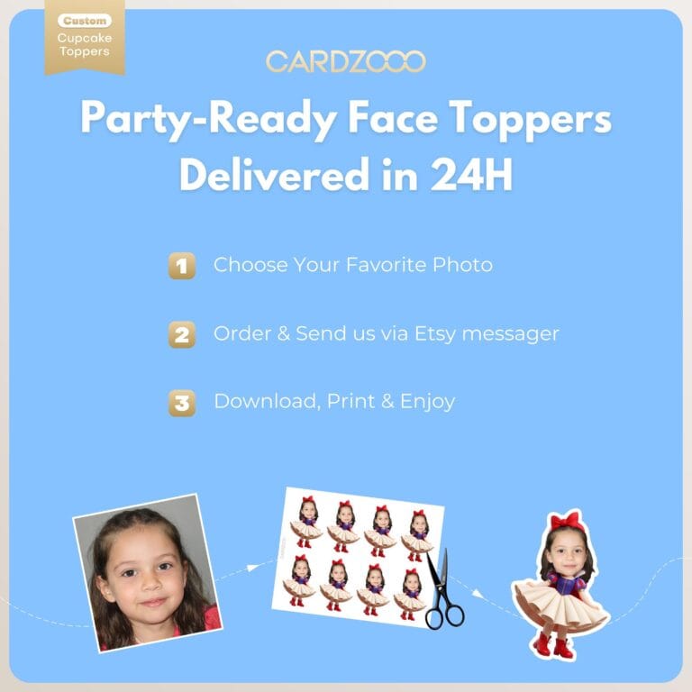 Snow White Custom Face Cupcake Toppers - Image 3