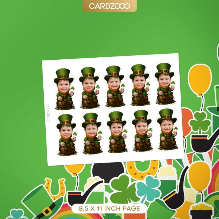 St. Patrick’s Day Leprechaun Custom Face Cupcake Toppers - Image 2