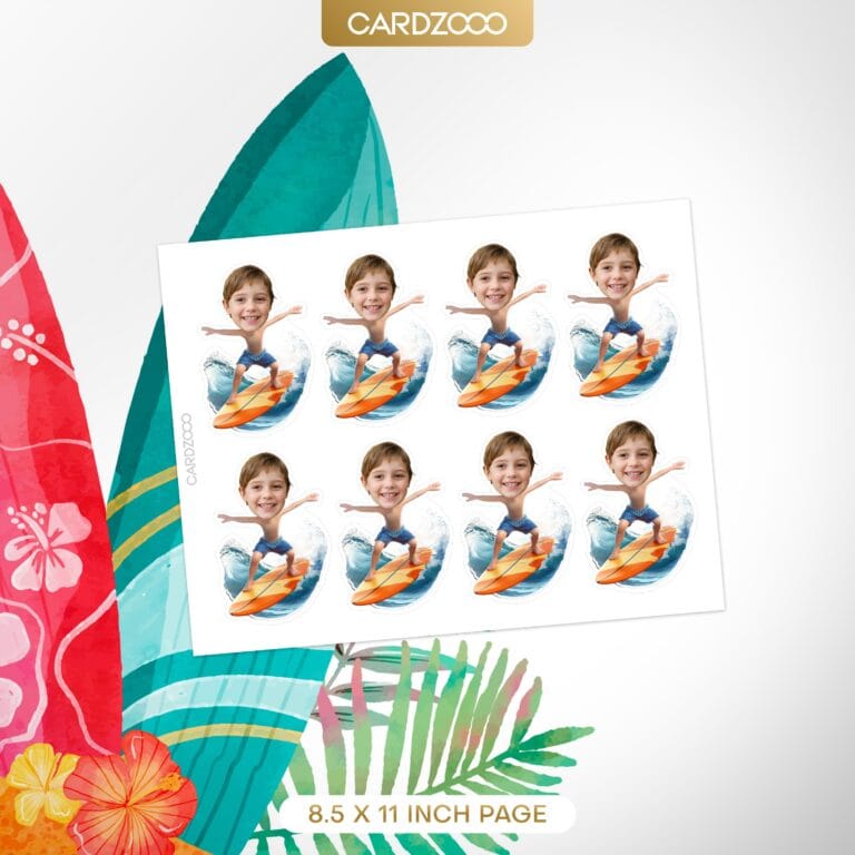 Surfing Custom Face Cupcake Toppers - Image 2
