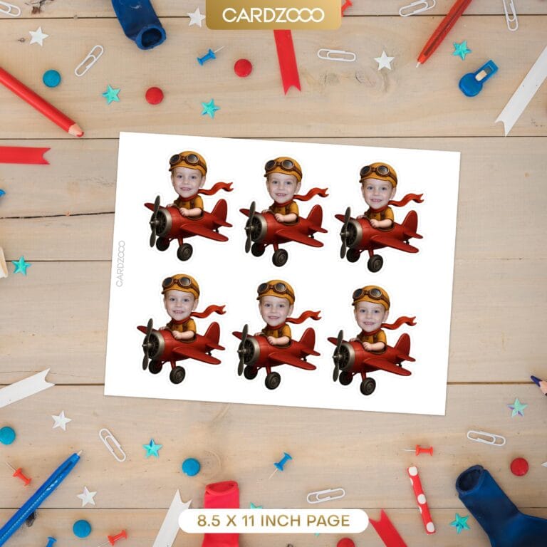 Vintage Airplane Custom Face Cupcake Toppers - Image 2