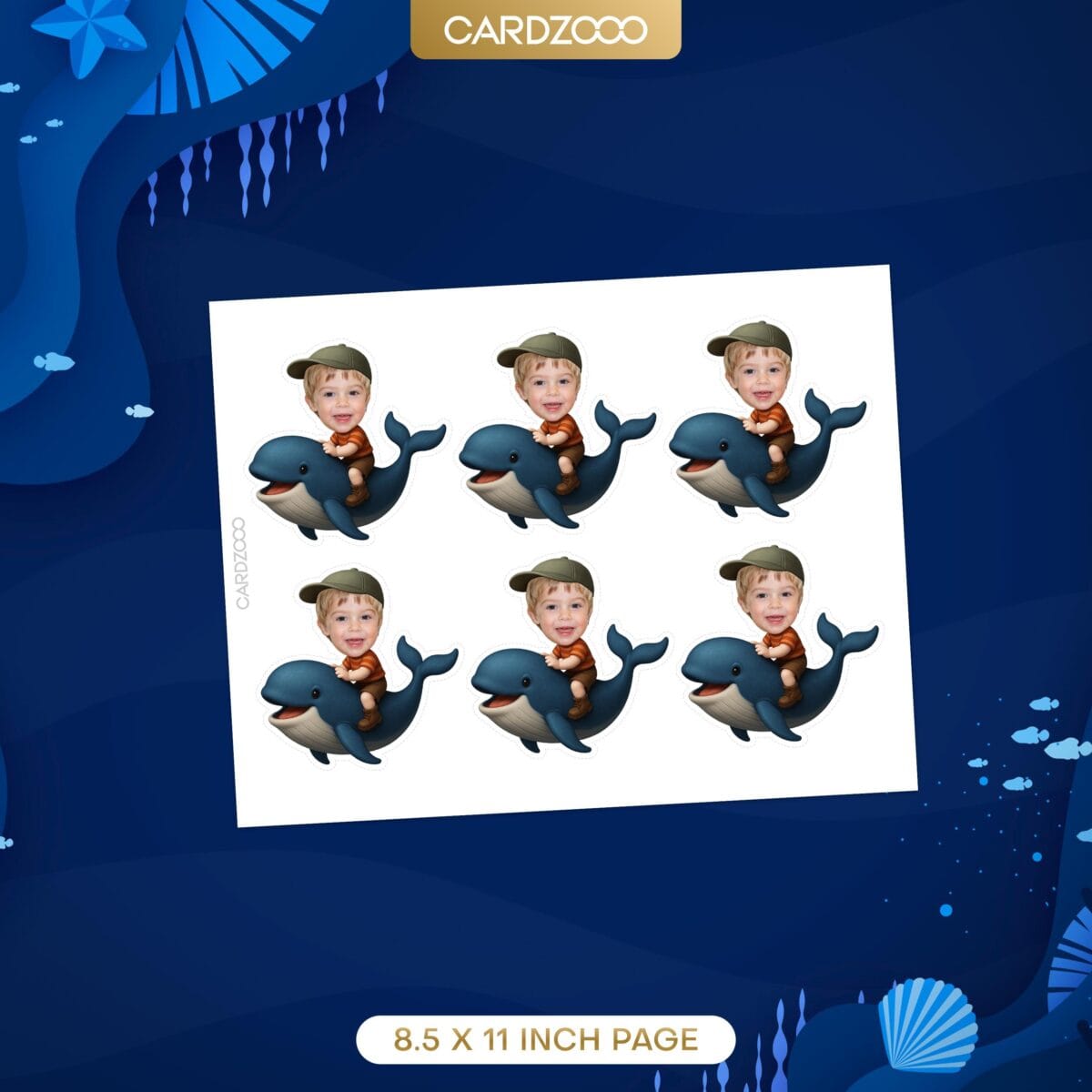 Whale Custom Face Cupcake Toppers - Image 2
