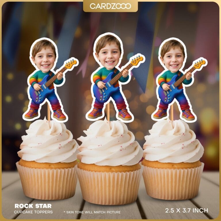Rock Star Custom Face Cupcake Toppers