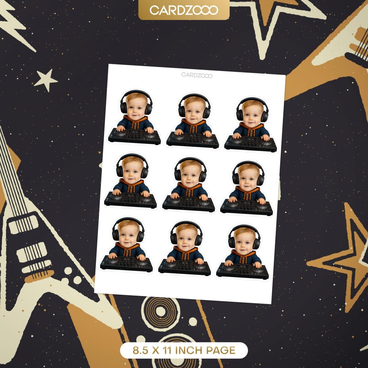 Star DJ Custom Face Cupcake Toppers - Image 2