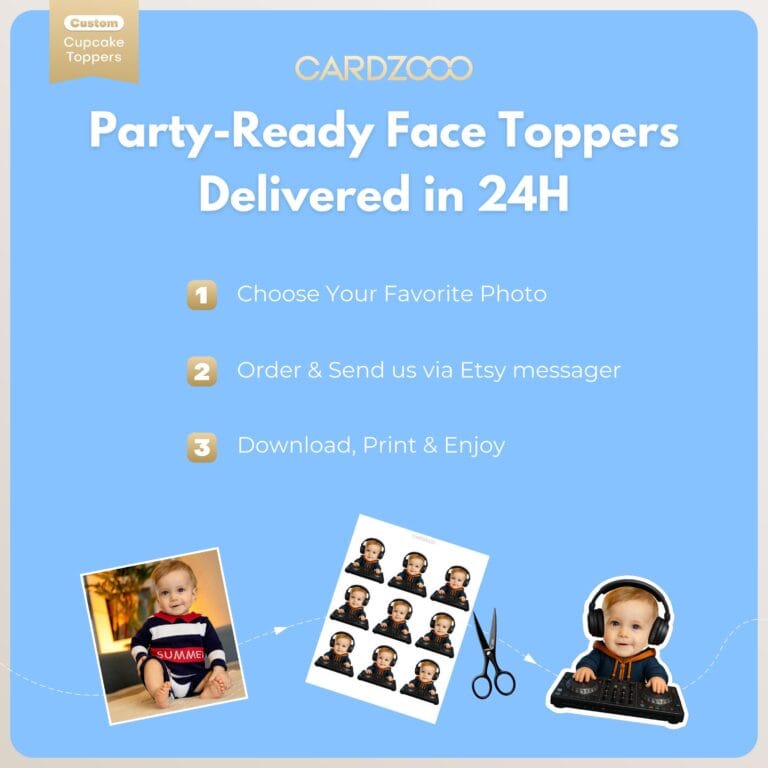 Sushi Chef Custom Face Cupcake Toppers - Image 3
