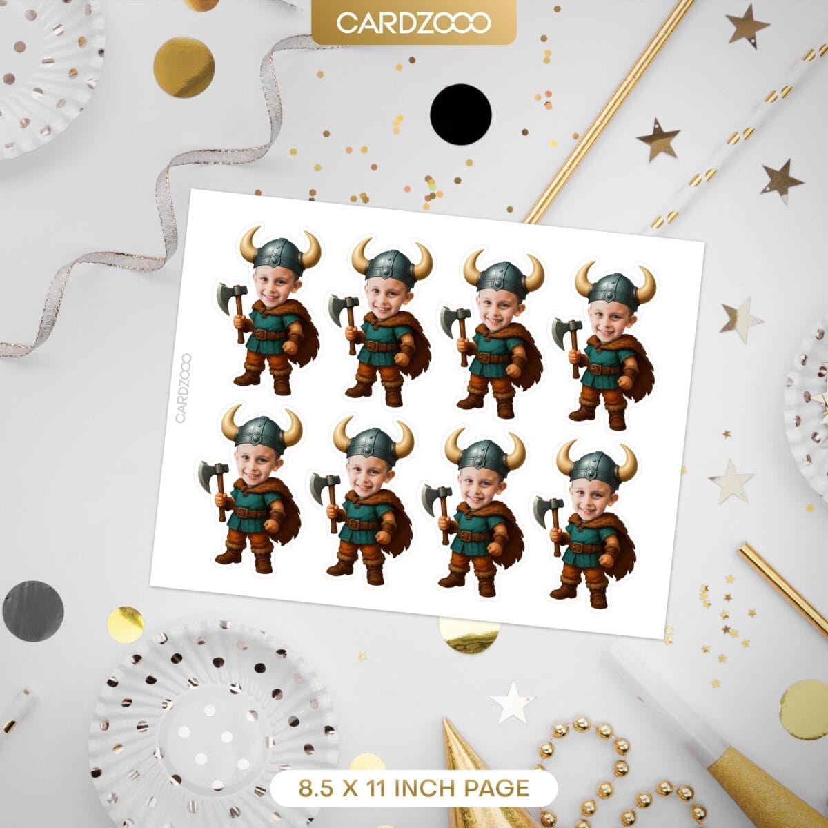Viking Custom Face Cupcake Toppers - Image 2
