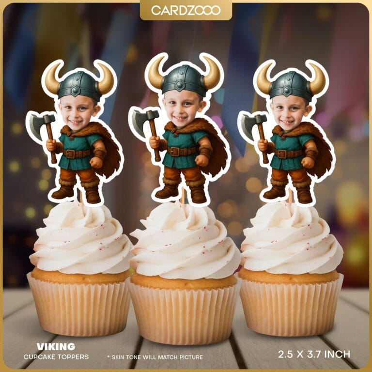 Viking Custom Face Cupcake Toppers