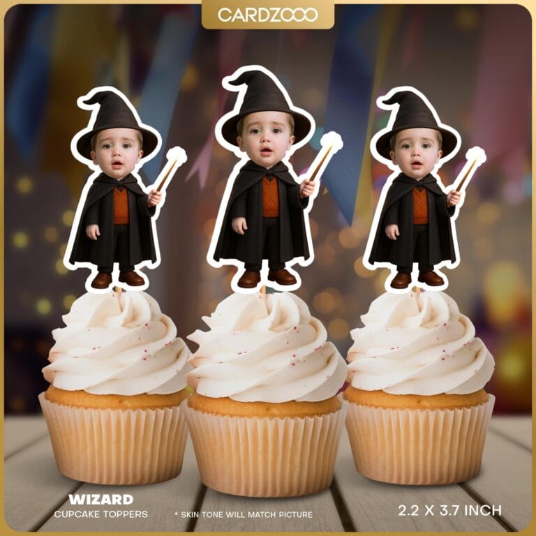 Wizard Custom Face Cupcake Topper