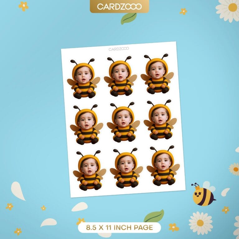 Bee Custom Face Cupcake Toppers - Image 2