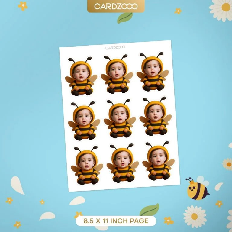 Bee Custom Face Cupcake Toppers - Image 2