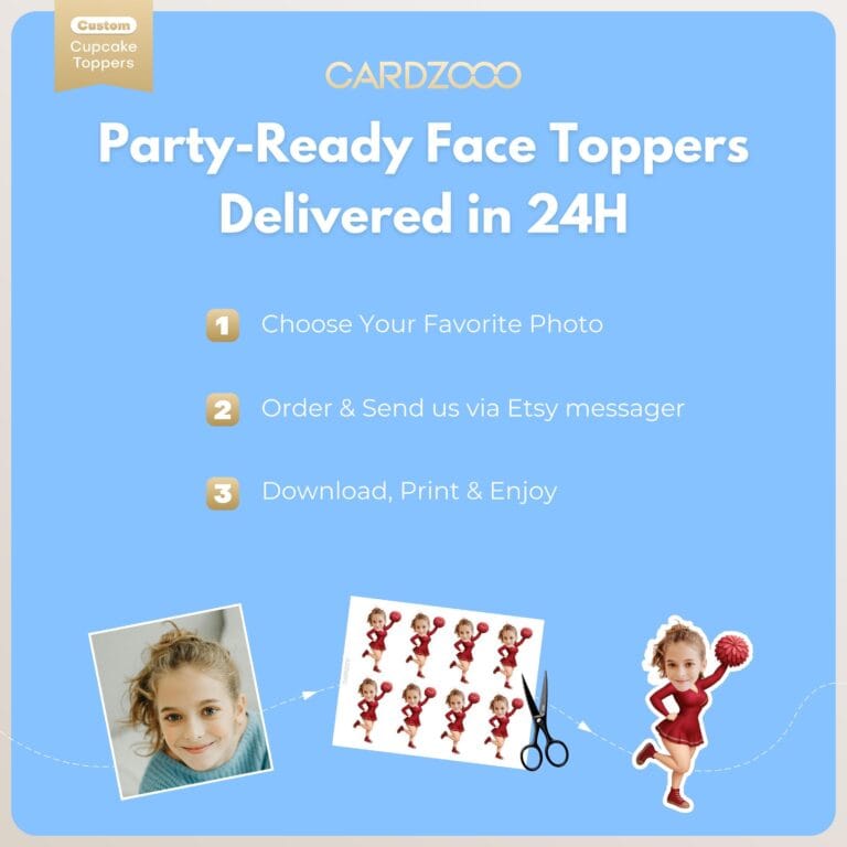 Cheerleader Custom Face Cupcake Toppers - Image 3