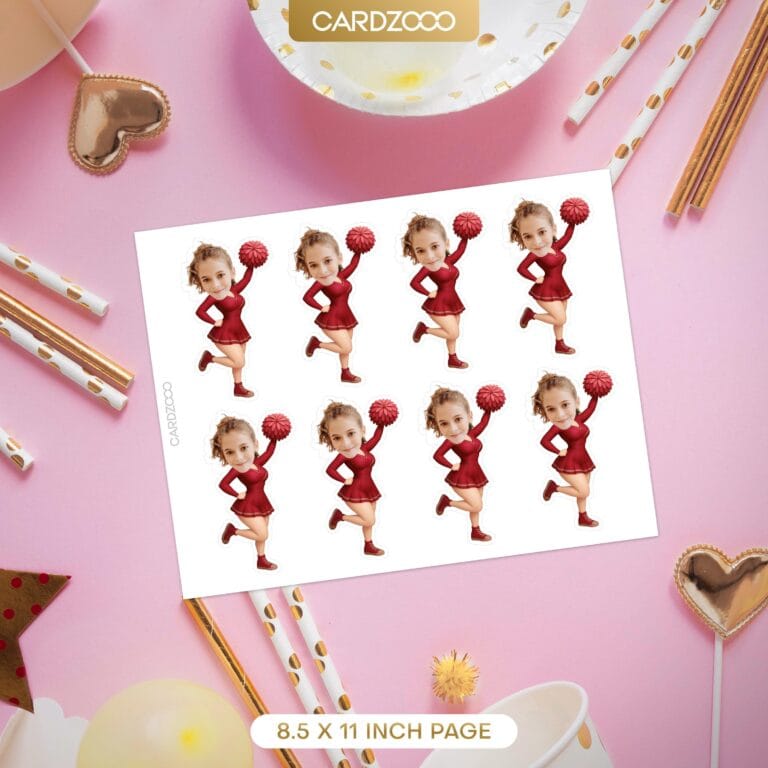 Cheerleader Custom Face Cupcake Toppers - Image 2