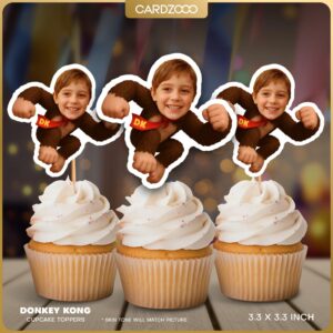 Donkey Kong Custom Face Cupcake Toppers
