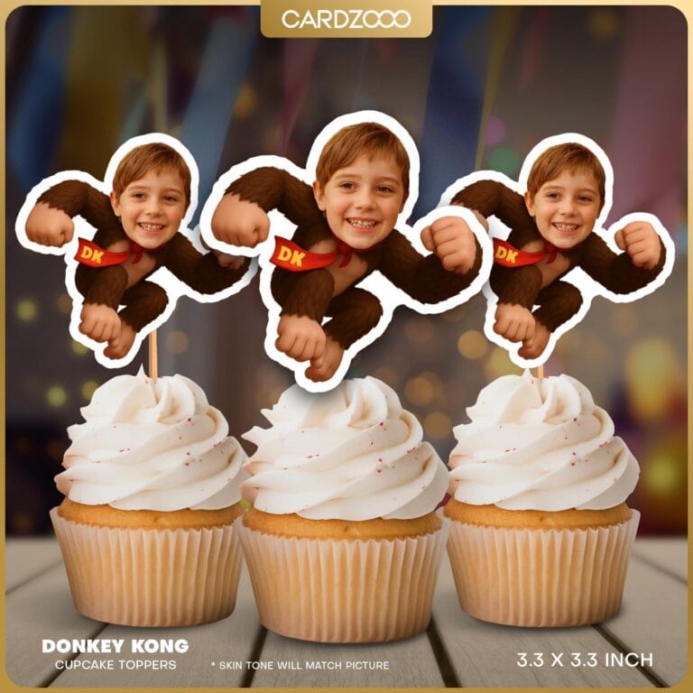 Donkey Kong Custom Face Cupcake Toppers